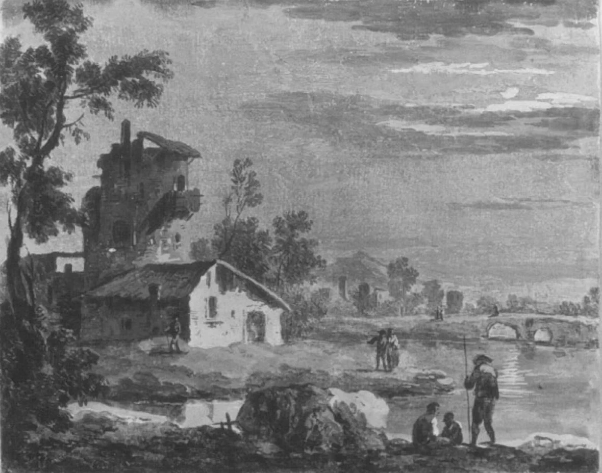 Paesaggio fluviale - Villa Franceschini, Arcugnano, Vicenza, attribuito